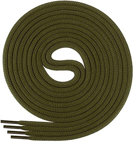 DI FICCHIANO Cordones redondos para calzado de negocios y de cuero cordones versátiles 3 mm de diámetro longitud 60 130 cm 25 colores de poliéster Unisex verde oliva 120 cm