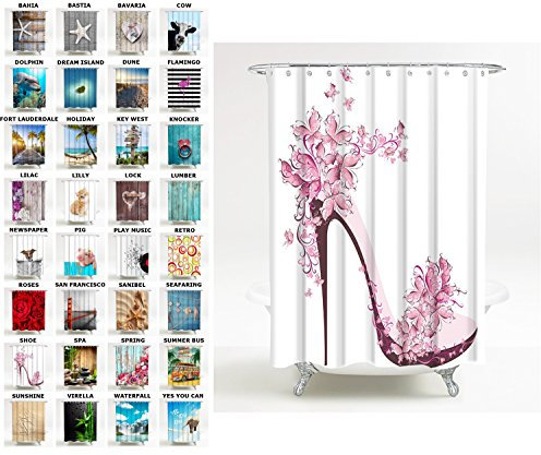 Sanilo Shower Curtain, Wide Choice of Beautiful Shower Curtains, Waterproof, Anti-Mould, with 12 Rings (180 x 200 cm, Shoe)