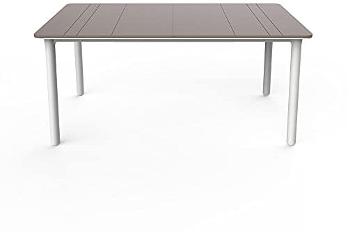 Resol Noa Mesa Rectangular Interior, Exterior 160x90 | jardín, terraza, balcón, Salon, Cocina, Comedor | diseño, Ligero, Multiusos | 4-6 Personas | Pie Blanco - Tablero Arena