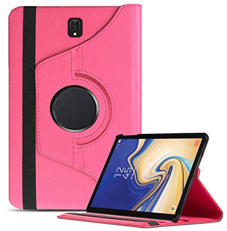 Samsung Galaxy Tab S4 10.5 Case, Leather 360 Degree Rotating Smart Stand Folding Folio Case Cover for Samsung Galaxy Tab S4 10.5 inch SM T830 (Wi-Fi)/ T835 (4G LTE) (Pink)
