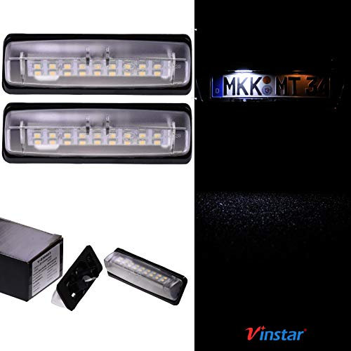 VINSTAR LED Kennzeichenbeleuchtung E-geprüft CAN-Bus 18 LEDs je Modul 6000 Kelvin kompatibel mit Toyota, Lexus, Mitsubishi (alle passenden Modelle in der Produktbeschreibung!)