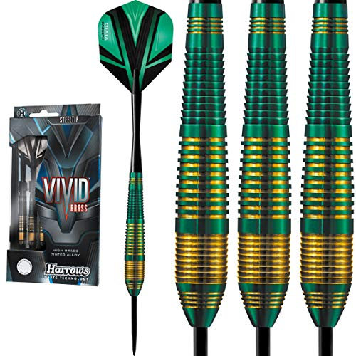 Harrows Vivid Darts – Stahlspitze Messing – Grün – 24 g