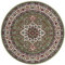 Hanse Home Nouristan Mirkan Orient Teppich Rund – Wohnzimmerteppich Orientalisch Kurzflor Vintage Orientalischer Teppich für Esszimmer, Wohnzimmer, Schlafzimmer – Grün, 160cm