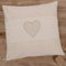 Kissen-Bezug in 40x40 cm für Deko-Kissen Sofa-Kissen - Baumwolle Kissen-Hülle LINA Herz weiß beige gepunktet kariert - Waschbarer Reißverschluss Zierkissen-Bezug für Couchkissen