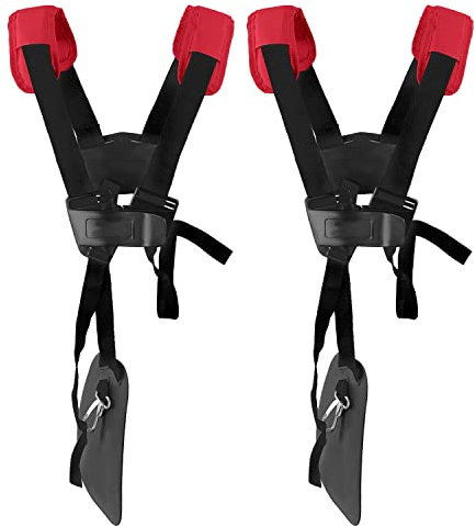YOUSHARES Tragegurt Motorsense - 2 Stück Schultergurt Gurt Doppelschultergur Stihl Ersatzteile Rasentrimmer Cutter Trimmer Shoulder Strap für Stihl FS Freischneider, Schwarz Rot