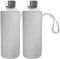 Rosenstein & Söhne Borosilikat-Glasflaschen: 2er-Set Trinkflaschen, Borosilikatglas, Neopren-Hülle, 750ml, BPA-frei (Trinkflasche aus Borosilikat-Glas, Glasflaschen Schraubverschluss)