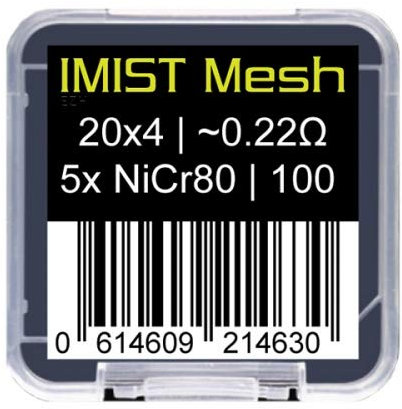 5x IMIST MTL Prebuilt Ni80 Mesh 100 Coil Wickeldraht 0.22 Ohm