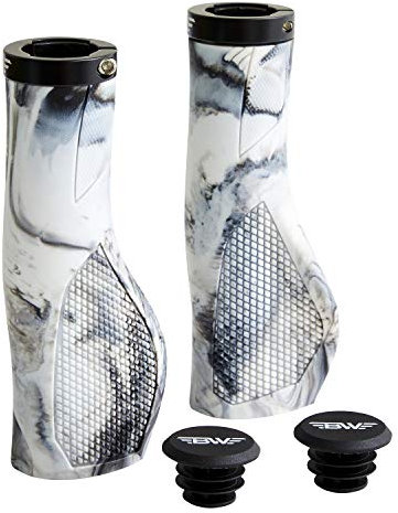 BW USA Ergo-Lock 2.0 Grips – Dual Lock-On MTB Bike Handlebar Grips - White/Black