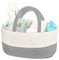 Maliton Baby Windel Caddy Organizer，Wickeltisch Organizer Aufbewahrungskorb mit Herausnehmbaren Fächern，Robuster Tragbarer Baumwollseil Windeltasche als Babyparty Geschenk，Grau