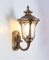 Eurotondisplay Gartenlampe Außenleuchte Außenwandleuchtein antikem Look, Aluguß in Braun/Gold, Echtglas-Scheiben Wegeleuchte Retro/Vintage E27-Fassung (BD-1 Wandleuchte)