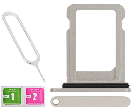 LNONLS Ersatz-SIM-Kartenhalter für iPhone 12 Mini, 13,7 cm (5,4 Zoll), mit wasserdichtem Gummiring und SIM-Kartenfach, offener Auswurfstift (alle Träger), silberfarben