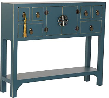 DRW Konsole Fichte 95 x 24 x 79 orientalisch blau