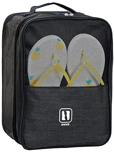 Reise Schuhtasche, wasserdichte Schuhtasche hält 3-Paar Schuhe für Reise tragbare Schuhe Tasche und täglichen Gebrauch Aufbewahrungstasche mit Griff (schwarz, L)