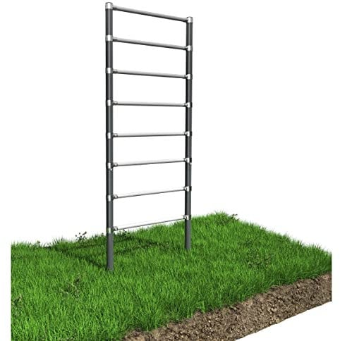 QLS Outdoor Sprossenwand für Erwachsene Gymnastikleiter Sport Kletterwand aus Stahl Klimmzugstange Klettergerüst Training 8 Sprossen bis 250kg Street Workout