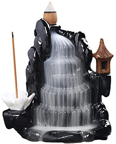 Cascata di incenso - Porta incenso creativo a riflusso in ceramica a cascata - Bruciatore di incenso a cascata per aromaterapia, pulizia 'ambiente, yoga, decorazioni per la casa, regalo Tumotsit
