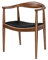 Polynices Mid Century Moderner Esszimmerstuhl, PU-gepolsterter Kennedy-Stuhl, Massivholz-Sessel für Esszimmer, Küche, Büro, Wohnzimmer (Nussbaum)
