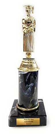 eberin – Pokal 21 cm– Geschenk zum Abitur – Trophäe für das Studium – Award Absolventenpersonalisiert mit Wunschtext – Dekor auf Marmor Sockel – Abi Geschenk