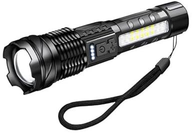 Linterna LED láser blanca táctica/de seguridad, luz recargable, camping, senderismo.