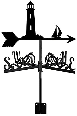 EICOFF Phare en métal Exquis girouette en métal, girouette en Acier Inoxydable avec Montage sur Le Toit, décorations de Jardin sur Le Toit, indicateur de Direction du Vent, girouette pour extérieur