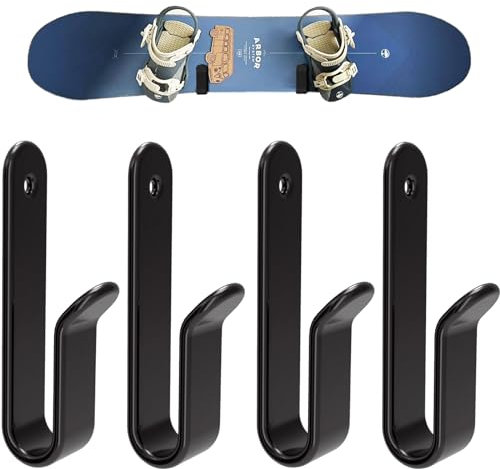 HHUXIUE Horizontal Snowboard Wandhalterung Clips Snowboard Wandregal Snowboard Mount Storage Snowboard Display Wall Mount für Zimmer, Garage (2 Sätze)