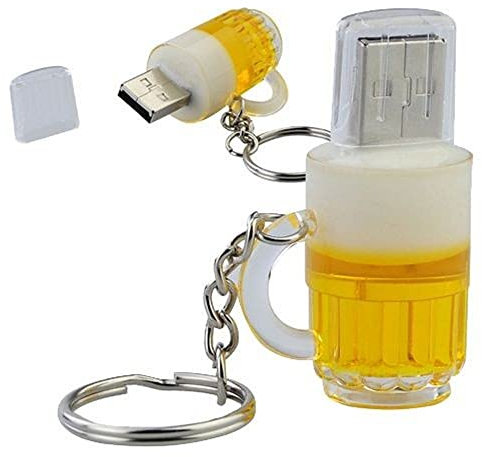 Ulticool - Bier Glas 32 GB USB-Stick - Beer Glass Pen Drive Memory Stick Daten Speicher - Speicherstick - Weiß Gelb