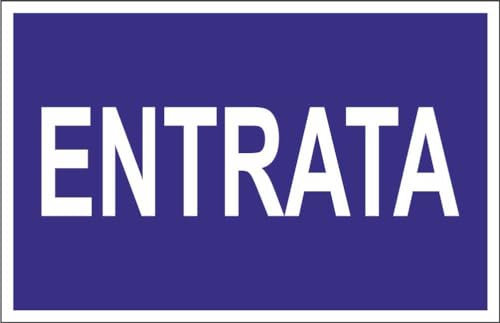 M-ITALY CARTELLO SEGNALETICO - Entrata mod. 2 - Adesivo Extra Resistente, Pannello in Forex, Pannello In Alluminio (20x31, Plastica)