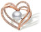 CCAIPU Damen Brosche Pins, Blume Phoenix Strass Broschen Kleidung Zubehör Freundschaft Geschenke für Frauen Mädchen (PearlHerz-rosegold)