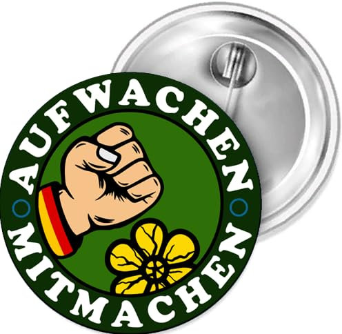 Aufwachen Mitmachen Rette Deine Heimat Button 25 mm