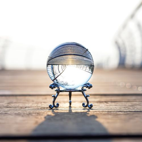 ZEERSHEE Glitzernde Kristallkugel mit Ständer, handgefertigt, Foto-Requisite für magische Aufnahmen, elegante Heim- und Party-Dekoration für Frauen, 60 mm