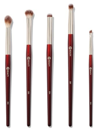 BK BEAUTY - BRUSH SET FOR HOODED OR SMALLER EYES (5PC) - Eyeshadow Brush Set for Blending, Smudging & Defining Eyeshadow and Eyeliner | Premium Eye Makeup Brushes for Precise Application