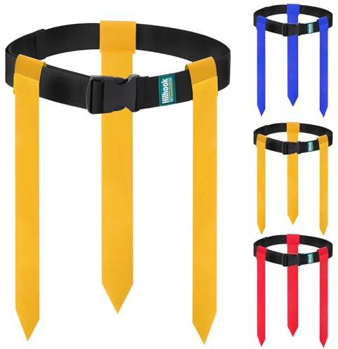 CHCAES Flag Football GüRtel mit Verschiebbaren Flaggen Flag Football Belt Trainingsausrüstung für Kinder oder Erwachsene Gelb