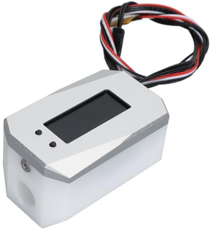 PC-Wasserkühlungsthermometer, G1/4-Gewinde, PC-Wasserkühlungssystem-Temperaturmesser, Temperatur-/Wasserstands-/Geschwindigkeitsüberwachung (SILVER)