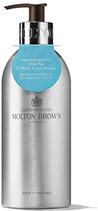 Molton Brown Coastal Cypress & Sea Fennel Bath & Shower Gel Infinite Bottle 400 ml & Refill 400 ml