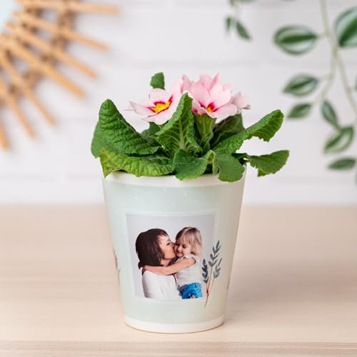 Wanapix | Pot de Fleurs Personnalisé Maman | Cadeau Fete des Meres | Cadeau Anniversaire Femme | Pot Plante Intérieur | Céramique | 100% Personnalisé