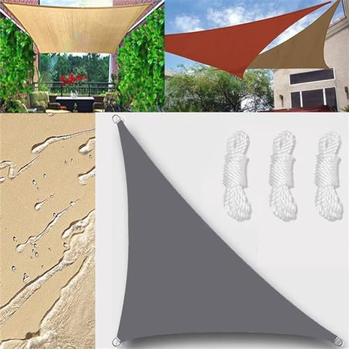 Sonnensegel Wasserdicht Dreieck rechtwinklig 2x2x2.8m Sonnensegel Balkon Sonnenschutz 95% UV Schutz Windschutz für Balkon Garten,mit Ösen und Befestigungsseile Grau