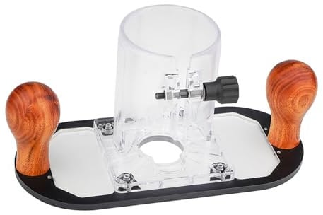 Saddgo Handheld Router Plunge Base for 65mm Trimming Machine Aluminum Alloy Base with Circular Locking Design Wooden Handle