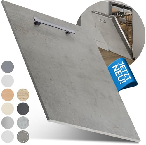Prima Renovierungs-Systeme Panneau avant de lave-vaisselle [60 et 45] en 10 couleurs – Pour lave-vaisselle entièrement intégré et partiellement intégré (béton foncé, 715 x 444 mm)