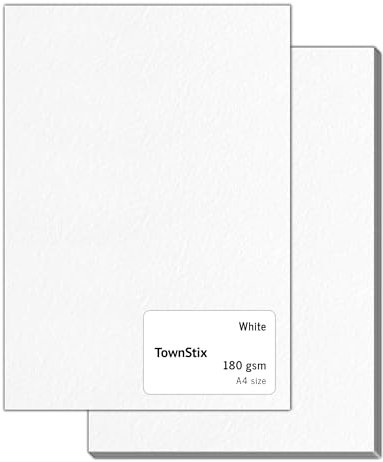 60 Stück, 180gsm - A4 Tonkarton Fotokarton Weiß, Dickes Papier zum Drucken, Kartonpapier Zeichenkarton Bastelkarton Pappe