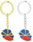 ZENRUIMING Lot de 2 porte-clés en alliage avec carte de la Réunion, Couleur du drapeau, taille unique