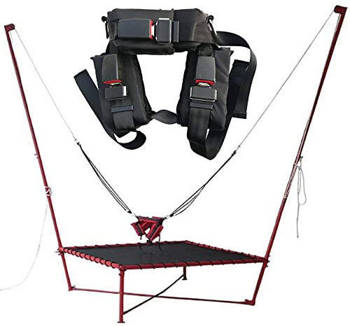 Trampolin-Sicherheitsgurt für Kinder und Erwachsene, Bungee-Springschutz für Outdoor-Sportarten, Fitnessstudio und Freizeitpark, schwarzes Trampolin-Zubehör