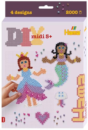 Hama Bügelperlen midi Prinzessin und Meerjungfrau 2000 Stück Geschenkpackung klein