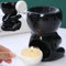 XFLYP Keramik Duftlampe Für Wachs, Mini Teelichthalter Öl Brenner Für Duftwachs-Ätherische Öle, Aromabrenner für Duftöl mit der Candle Löffel Aroma Diffuser (Schwarz 1)