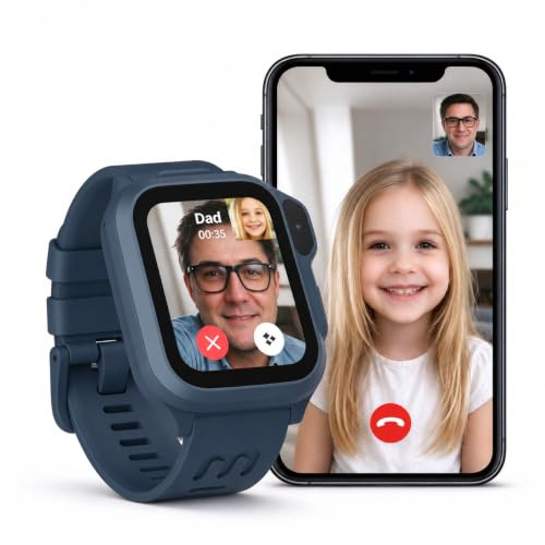 myFirst 4G Smartwatch Kinder mit GPS mit SIM, Videoanrufe, SOS, Schulmodus | Fone S4 Kinder Telefonuhr mit Sprachchat, Gruppenchat, Schrittzähler, IPX8 und 1,65″ AMOLED-Display, Geschenk für 4-12 Jahren