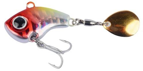 Fazvncv Spinner-Angelköder mit Haken, Pailletten, Kunstköder, Hartmetall, Spinnköder für Süß- und Salzwasser, 5 Stück