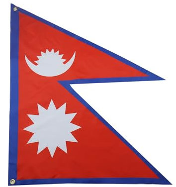 AZ FLAG Nepal-Flagge, 150 x 90 cm, mit 4 Ösen, nepalesischer Pavillon für Balkon oder Wand