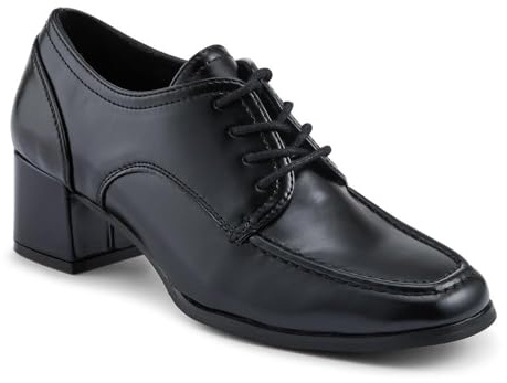 Pavers Womens Smart Block-Heeled Lace-Up Shoes Black Size 5