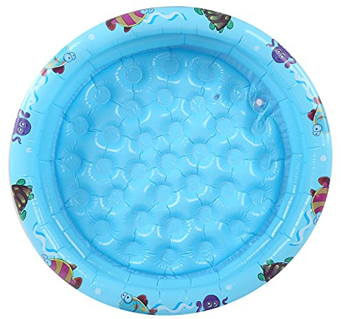 Zhangpu Piscine Gonflable pour Enfants, Pataugeoire Ronde à 3 Anneaux, Jouet Aquatique d'été pour Bébés et Enfants, pour Jardin Extérieur et Arrière-Cour (120 cm)