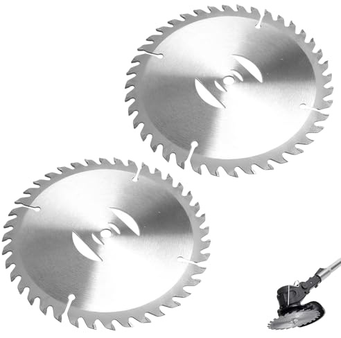 FIQLUL 2 Pezzi Lame per Decespugliatore a Batteria, 150mm Lama in Acciaio al Manganese per Tagliaerba, Ricambi Universali per Erba Alta e Rovi, Foro 5mm Accessori per Decespugliatori e Tagliabordi