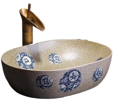 Bagno Lavabo Lavandino da bagno in ceramica for esterni, for patio (compreso rubinetto e tubo di scarico) Lavabo Bagno
