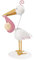 Storch rosa, ca. 18 cm, metall